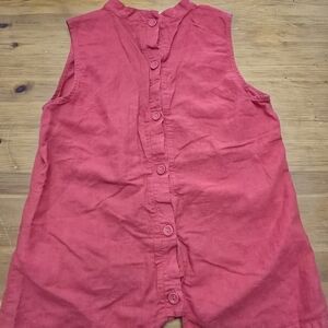 Banana Republic Sleeveless Coral Button-Down Shirt
